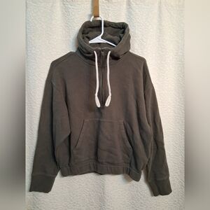 Vince Olive Green Half-Zip Hoodie